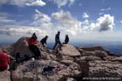 Technical climbers on long's peak summit