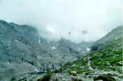 Storm clouds obscuring the summit